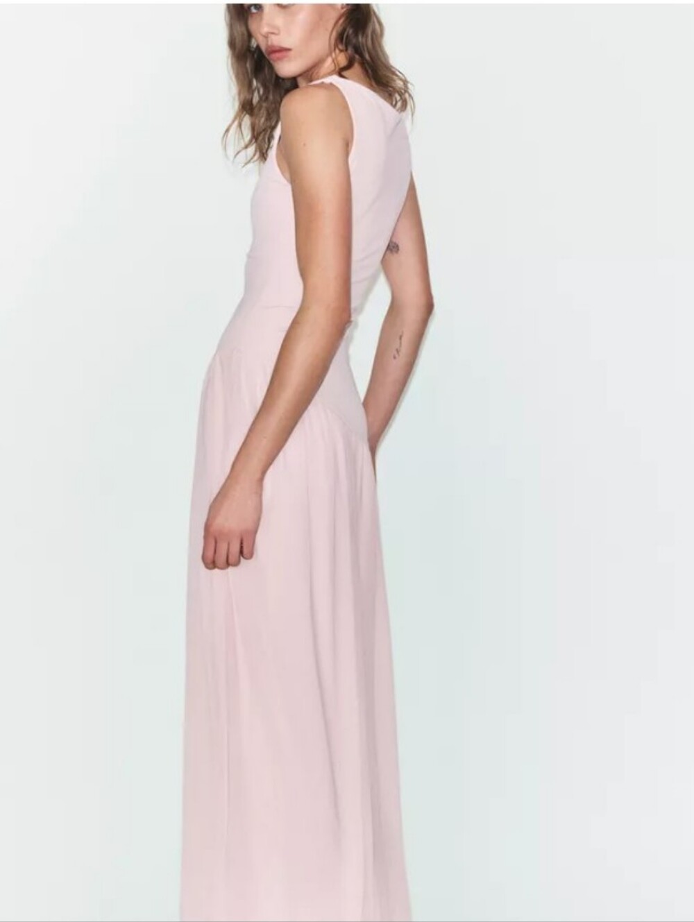Zara Sleeveless Light Pink Maxi Dress - Picture 5 of 10
